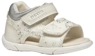 Buty dla dziewczynek - Geox Dziewczyna B Sandały Zapito Dziewczyna, Białe srebro, 25 EU - miniaturka - grafika 1