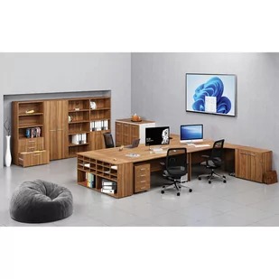 Szafa biurowa z drzwiami PRIMO WOOD, 1781 x 800 x 600 mm, orzech - Szafy biurowe - miniaturka - grafika 3