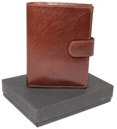 Portfel Męski Skóra Naturalna Polska Galanteria (PL) Duży Pionowy Komin Na Bilon BRĄZOWY N62L RFID 12,5 x 10 x 2,5 [cm] - Portfele - miniaturka - grafika 1