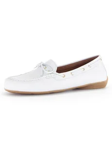 Gabor Skórzane mokasyny w kolorze białym - Mokasyny damskie - miniaturka - grafika 1