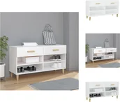 Szafki na buty - vidaXL Szafka na buty biały wysoki połysk 102x35x55 cm materiał drewnopochodny - Stojaki i szafki na buty - miniaturka - grafika 1