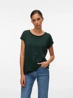Koszulki i topy damskie - Vero Moda Koszulka w kolorze zielonym - miniaturka - grafika 1