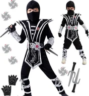 Moda i Uroda OUTLET - STRÓJ NINJA NINJAGO WOJOWNIK PRZEBRANIE MASKA SZTYLETY SHURIKENY - 122-128 - miniaturka - grafika 1
