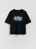 Koszulki dla chłopców - Reserved - T-shirt z nadrukiem - czarny - miniaturka - grafika 1