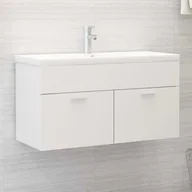 Szafki łazienkowe - vidaXL vidaXL Szafka pod umywalkę, biała, 90x38,5x46 cm, płyta wiórowa - miniaturka - grafika 1