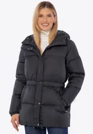 Kurtki damskie - Damska kurtka z naturalnym puchem czarna - miniaturka - grafika 1