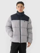 Kurtki męskie - 4F Kurtka puchowa z syntetycznym wypełnieniem męska - szara XXL - miniaturka - grafika 1