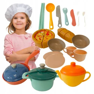 Zestaw naczyń dla dzieci akcesoria naczynia do zabawy kuchnia miękkie 30w1 - Zabawki AGD - miniaturka - grafika 1