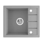 Zlewozmywaki - Laveo Trzynastka - zlewozmywak 1-komorowy z półociekaczem szary SBP 513T - miniaturka - grafika 1