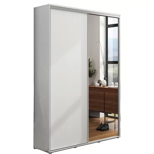 Szafa Przesuwna 125 z Lustrem A20 Skąpski Meble Biały, Biały, 215 cm - Szafy - miniaturka - grafika 1
