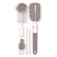 Kubki dla dzieci - BabyOno zestaw szczotek do butelek i smoczków z wymienną rączką z mini gąbką szary 1 komplet [735/03] 9091137 - miniaturka - grafika 1