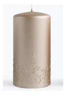 Oświetlenie świąteczne - SWIECE ARTMAN Boże Narodzenie Świeca ozdobna Tiffany walec mały szampan 1szt - miniaturka - grafika 1