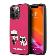 Etui i futerały do telefonów - Karl Lagerfeld PU Leather Karl & Choupette Embossed - Etui iPhone 13 Pro Max (fuksja) KLHCP13XPCUSKCP - miniaturka - grafika 1