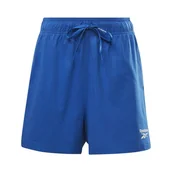 Spodenki damskie - Reebok - Spodenki Dresowe Damskie - Piping Pack Ctn Short Hk6823 Niebieskie - miniaturka - grafika 1