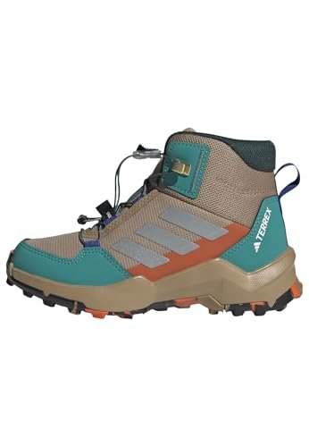 adidas Uniseks - dzieci Terrex Ax4R Mid Hiking Shoes Kids, cardboard/matte silver/pure teal, 30 EU