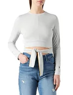 Koszulki i topy damskie - Superdry Damska koszulka Flex Wrap z długim rękawem, Soft Grey, XL - miniaturka - grafika 1