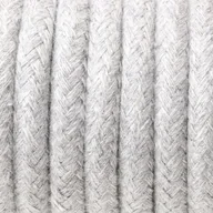 Przewody elektryczne - Jasnoszary kabel w oplocie bawełnianym B02 srebrzysta skała trzyżyłowy 3x1 Kolorowe Kable - miniaturka - grafika 1