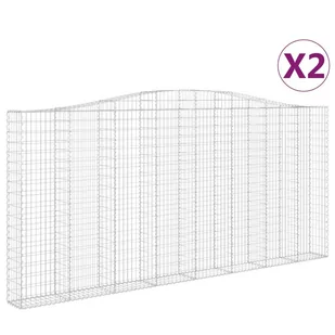 VIDAXL Kosze gabionowe, 2 szt, 400x30x180/200 cm, galwanizowane żelazo - Ogrodzenia - miniaturka - grafika 3
