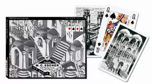 Piatnik Karty 2 talie Lux - Escher, Góra i Dół - Gry karciane - miniaturka - grafika 1