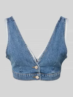 Biustonosze - Biustonosz typu bralette jeansowy z listwą guzikową model ‘REESE’ - grafika 1