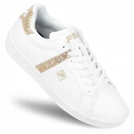 Sneakersy damskie - BUTY damskie sportowe FILA CROSSCOURT 2 lekkie ekoskóra SNEAKERSY białe 40 - miniaturka - grafika 1