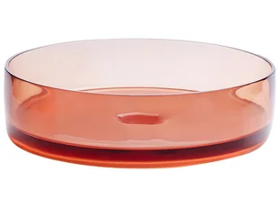 Umywalka nadblatowa okrągła  36 cm czerwona TOLOSA - Umywalki - miniaturka - grafika 1