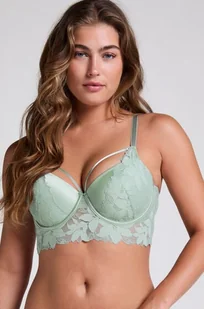 Hunkemöller Usztywniony długi biustonosz marki Ingrid z fiszbinami Zielony - Biustonosze - miniaturka - grafika 1