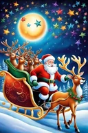 Puzzle - PUZZLE ŚWIĄTECZNE RENIFER SANIE MIKOŁAJ A3 252 el z Nadrukiem +IMIĘ #4 - miniaturka - grafika 1