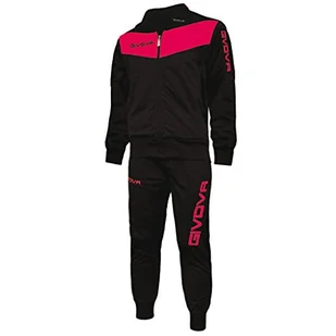 Givova Męski dres treningowy Visa, wielokolorowy (czarny/fuxia), L - Zestawy męskiej odzieży sportowej - miniaturka - grafika 1