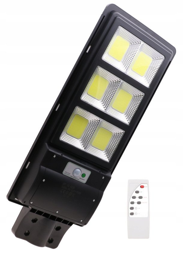 Lampa Solarna Latarnia Uliczna Cob 900W Pilot Czujnik Ruchu Zmierzchu 4238