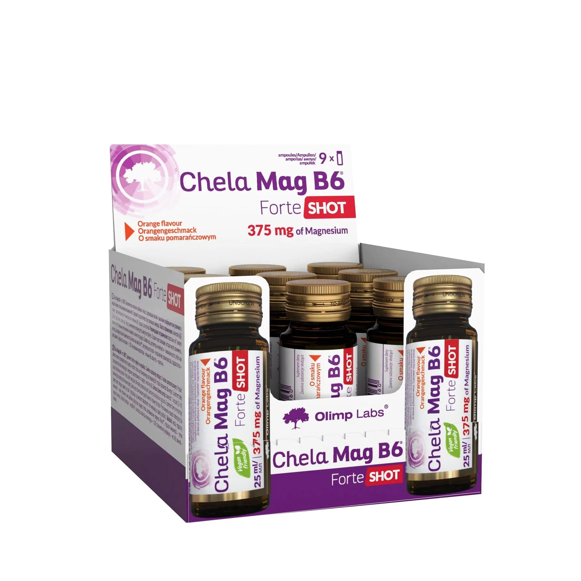 9 x Olimp Chela-Mag B6® Forte Shot - 25 ml Ampułka szklana