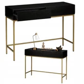 Konsole i sekretarzyki - Relaxdays Nowoczesny Stolik Konsolowy Konsola Czarno-złoty 80X110X40CM - miniaturka - grafika 1