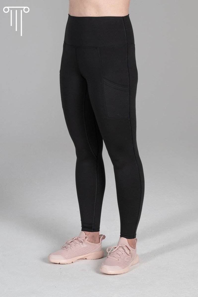 Antycellulitowe wyszczuplające legginsy z kieszeniami figura kolumna M / Czarny