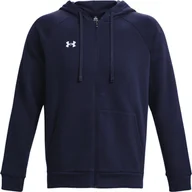 Bluzy męskie - Bluza męska Under Armour Rival Fleece FZ Hoodie granatowa 1379767 410-M - miniaturka - grafika 1