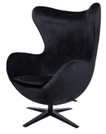 Fotele - MeblujDom Fotel EGG SZEROKI VELVET BLACK Czarny HE-066.HM8.50.B - miniaturka - grafika 1