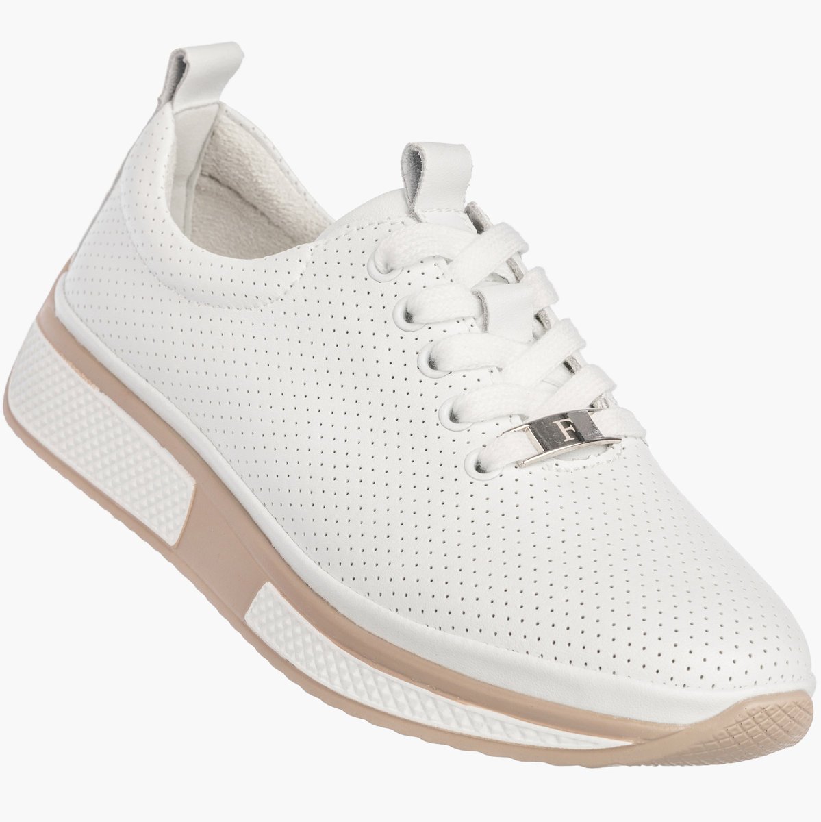 Sneakersy Damskie Buty Skórzane Półbuty Casual Białe Filippo DP6740/26 37