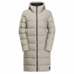 Damski płaszcz puchowy Jack Wolfskin FROZEN PALACE COAT W seal - L - Płaszcze damskie - miniaturka - grafika 1