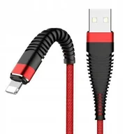 Kable USB - Kabel DO IPHONE SZYBKIE ŁADOWANIE nylon 1m czerwony Przewód do ładowania Telefonu lightning Szybki - miniaturka - grafika 1