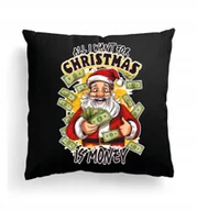 Poduszki dekoracyjne - CZARNA Poduszka Z IMIENIEM Na Wielkanoc ŚMIESZNY NAPIS ŻART PIENIĄDZE MONEY - miniaturka - grafika 1