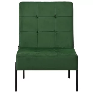 vidaXL Fotel, 65x79x87 cm, ciemnozielony, obity aksamitem - Fotele - miniaturka - grafika 1
