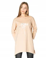 Bluzki damskie - Długa Bluzka Tunika Asymetryczna Damska 4597-5 XXL - miniaturka - grafika 1