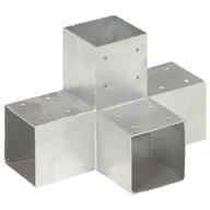Akcesoria do ogrodzeń - vidaXL Łącznik do słupków w kształcie X, metalowy, 91x91 mm - miniaturka - grafika 1