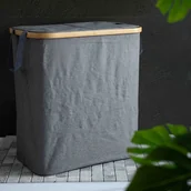 Kosze na bieliznę - Kosz na pranie Pojemnik na pranie Pojemnik na pranie Sortownik na pranie NELLIE szary 55,5x34,5x60 cm HOMLA - miniaturka - grafika 1