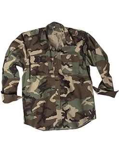Miltec Ripstop Woodland Koszula z długim rękawem Woodland 905, Wielokolorowa Camo, Rozmiar XL - Koszulki i topy damskie - miniaturka - grafika 1