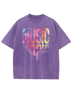 Damska koszulka oversize efekt sprania Muzyka Styl Odbicie Fioletowa XL - Koszulki i topy damskie Damska koszulka oversize efekt sprania Muzyka Styl Odbicie Fioletowa XL - Koszulki i topy damskie - miniaturka - grafika 1