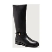 Kozaki damskie - Tommy Hilfiger Skórzane oficerki TH BUCKLE RIDING - miniaturka - grafika 1