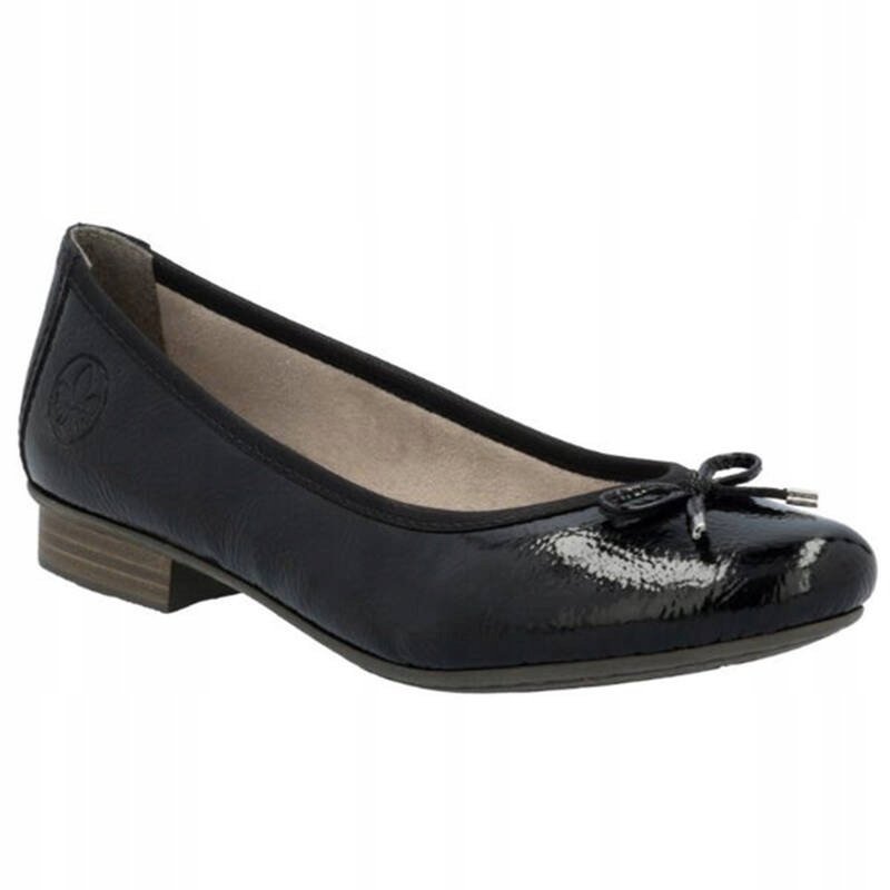 Rieker Baleriny Damskie Skórzane Na Obcasie Black 51950-00 r.36