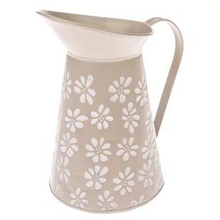 Beżowa metalowa doniczka Dakls Daisy, wys. 22 cm - Donice - miniaturka - grafika 1