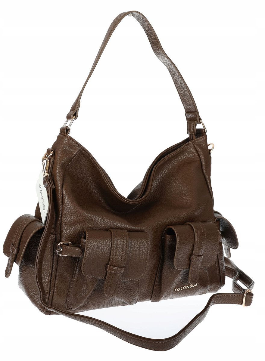 Torebka Damska Shopperka Pojemna Modna Torba Listonoszka 9560 Czekoladowa