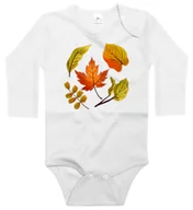 Body dla niemowląt - Body dziecięce Zielone Czerwone Brązowe Liście Klonu Akacji Lipy 98/104 - miniaturka - grafika 1